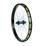 Total BMX Techfire 20" Front Wheel - Black With Rainbow Spokes 10mm (3/8")