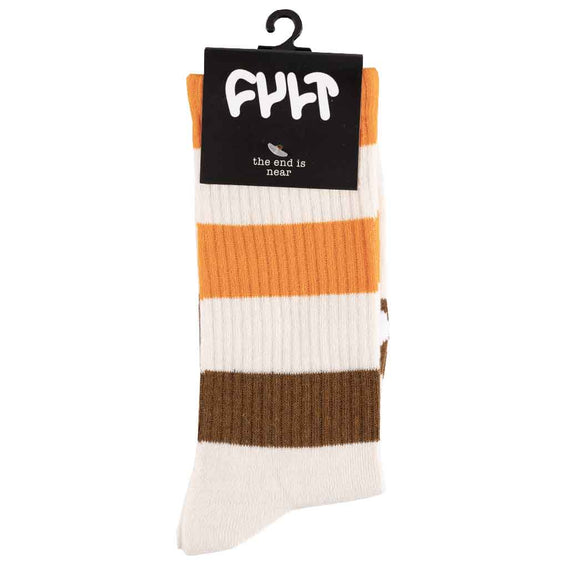Cult Stripe Socks - Brown and Orange