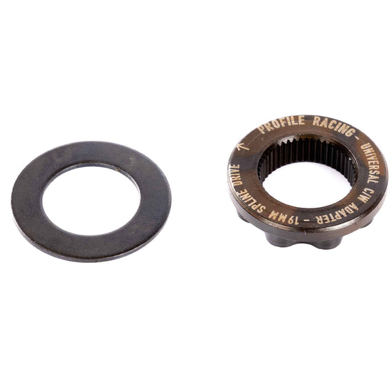 Profile Universal Spline Drive Sprocket Adapter 19mm spline with washer next to it