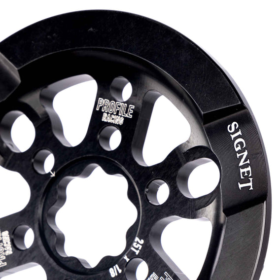 Profile Signet Universal Guard Sprocket - Black etching logo