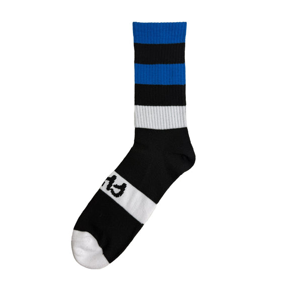 Cult Stripe Socks - Black and Blue