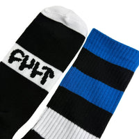 Cult Stripe Socks - Black and Blue