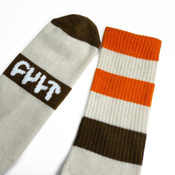 Cult Stripe Socks - Brown and Orange
