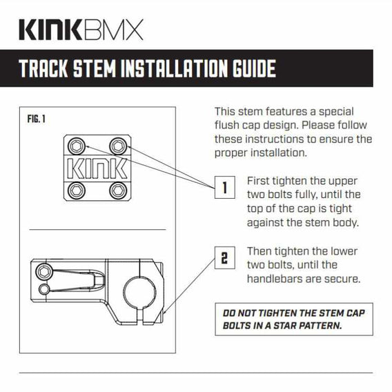 Kink Track Front Load Stem - Matt Black 50mm Reach