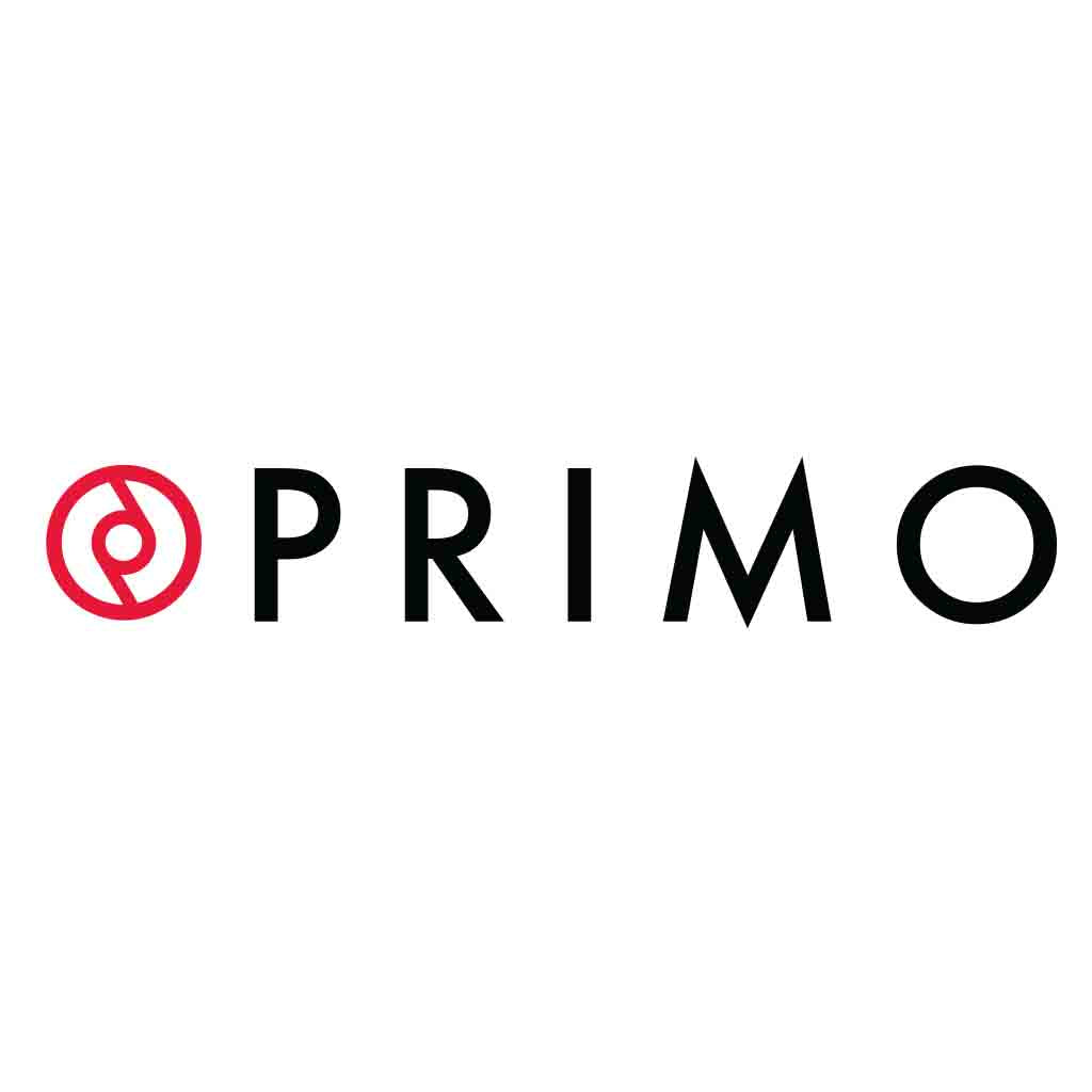 Primo BMX logo in black with a red logomark