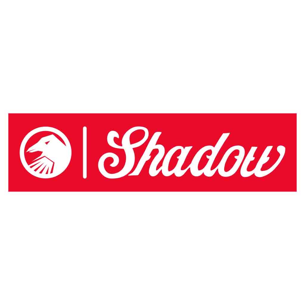 Shadow BMX logo in red with a crow logomark