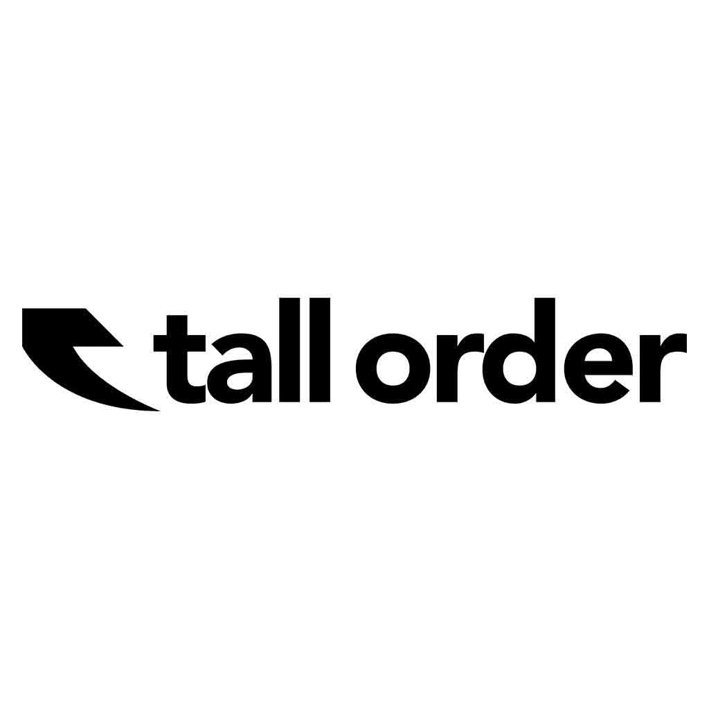 Tall order BMX logo in black with logomark to the left