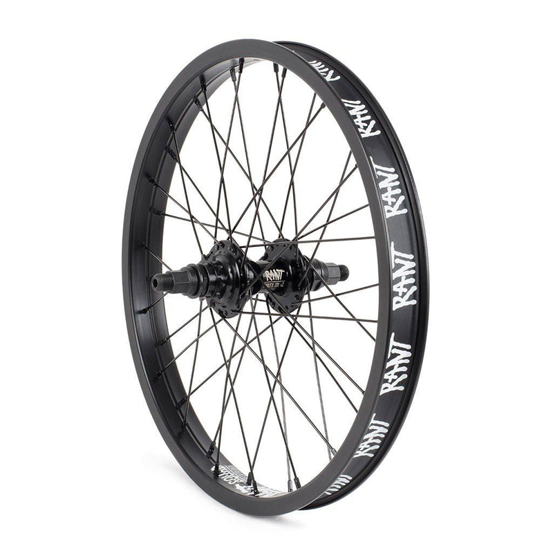 Rant 18" LHD Party On V2 Cassette Rear Wheel - Black 9 Tooth