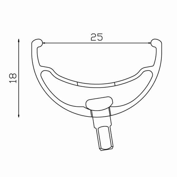 Technical drawing of the cross profile of the Alienation Deviant rim with dimensions