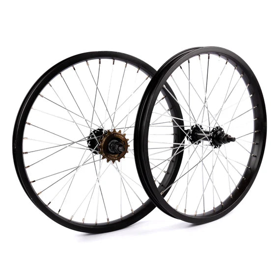 Tribal 18" RHD Wheelset - Black with Silver Spokes 16 Tooth
