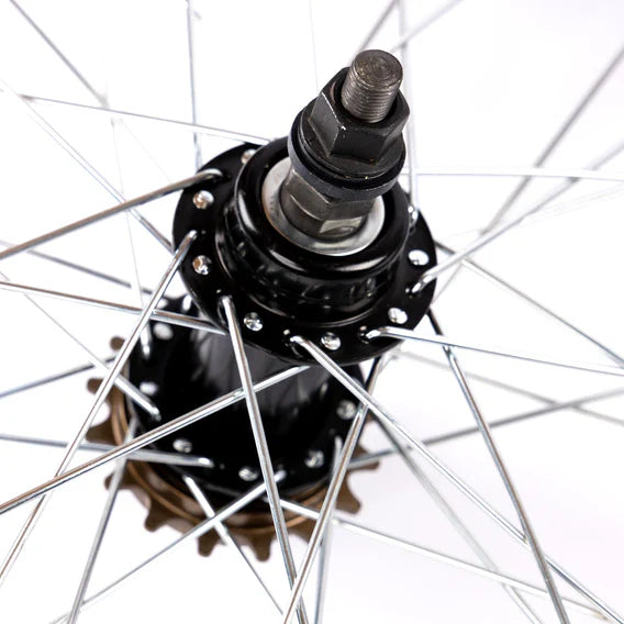 Tribal 18" RHD Wheelset - Black with Silver Spokes 16 Tooth