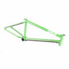 Side view of Cult AK Biggie frame in green and brown on a white background