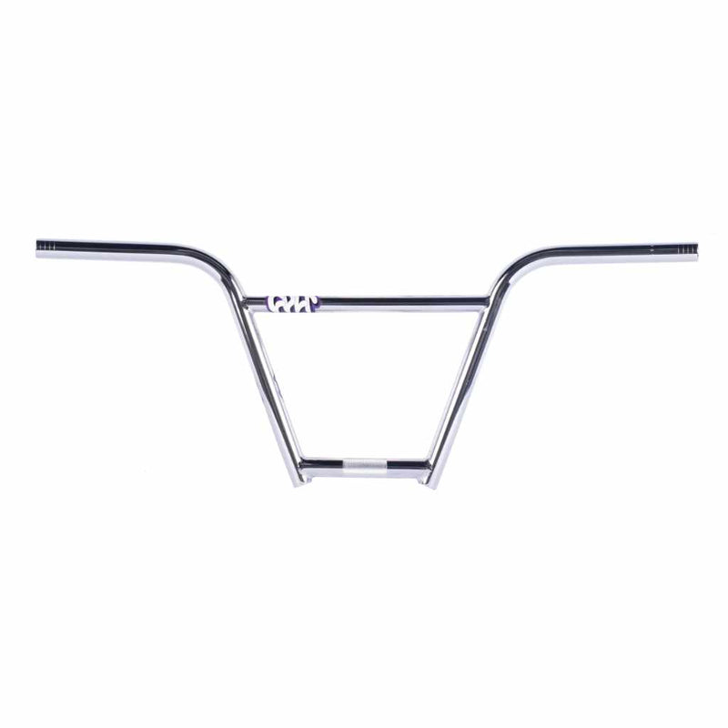 Cult BMX Begin Cuatro 4 piece Bars in Chrome photographed from the back on a white background