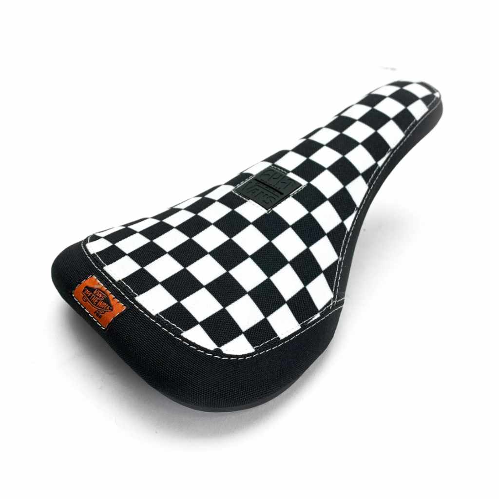 Cult X Vans Slip On Slim Pivotal Seat with black and white checkered top panel. This seat is photographed on a white background