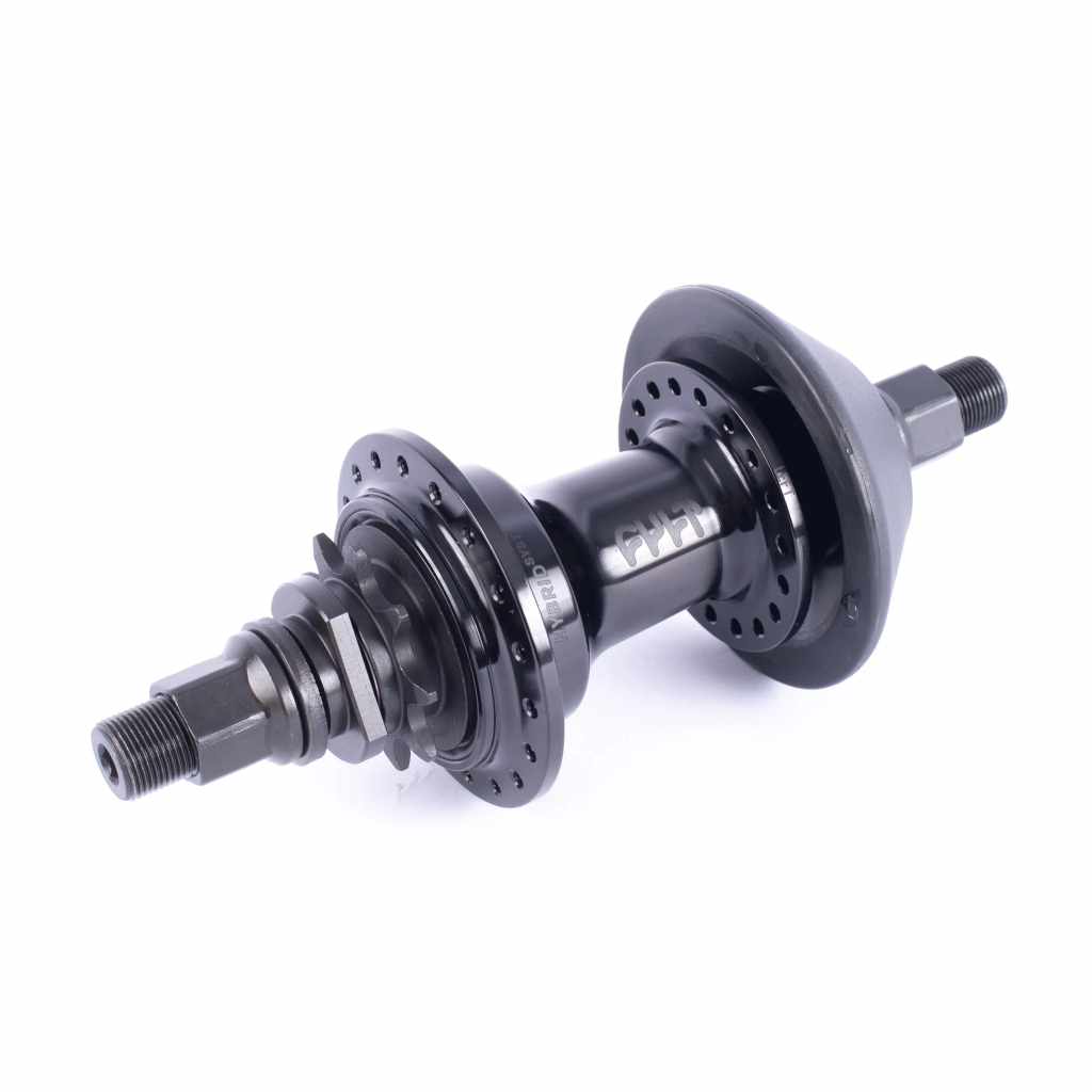 Cult Hybrid RHD rear hub in Black on a white background
