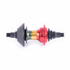 Cult Hybrid RHD rear hub in Rasta colours on a white 