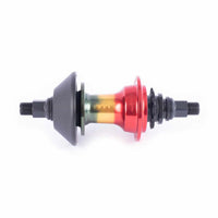 Cult Hybrid RHD rear hub in Rasta colours on a white 