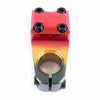 Top view of Cult Redemption top load stem in Rasta colourway on a white background
