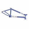 Side view of Cult Shorty frame in Blue on a white background