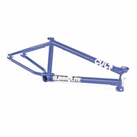 Side view of Cult Shorty frame in Blue on a white background