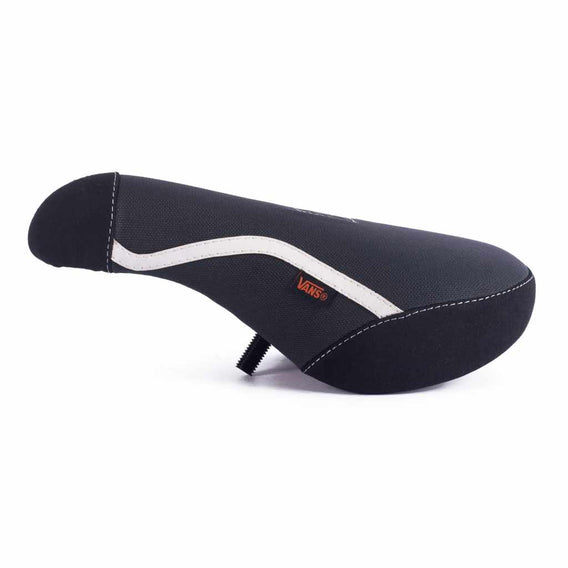 Cult X Vans Old School Pro Mid Pivotal Seat - Black With White Stripe, Gum Base