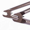 Close-up of a copper vein chain stay  with chain tensioners on a white background