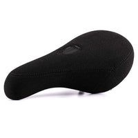 Black bicycle seat on a white background