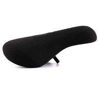 Black bicycle seat on a white background