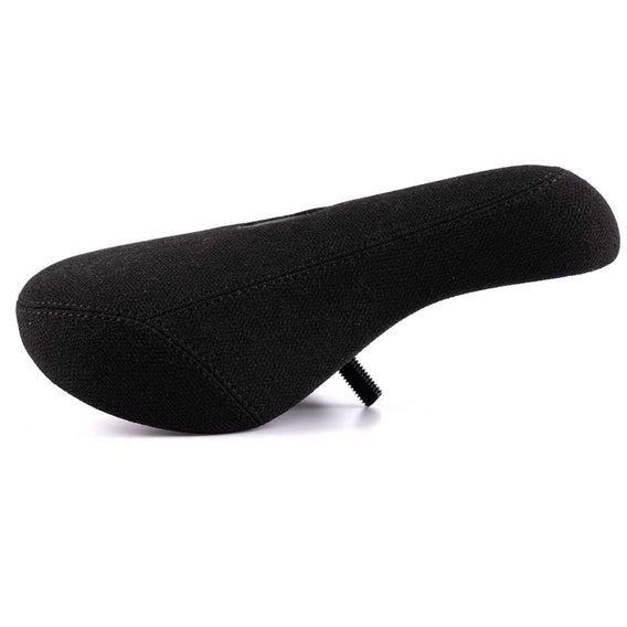 Black bicycle seat on a white background
