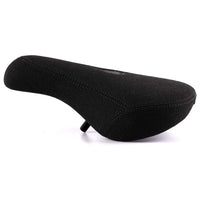 Black bicycle seat on a white background