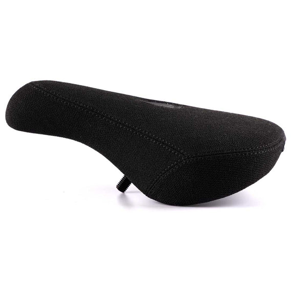 Black bicycle seat on a white background