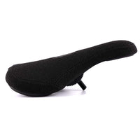 Black bicycle seat on a white background
