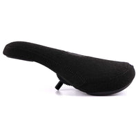 Black bicycle seat on a white background