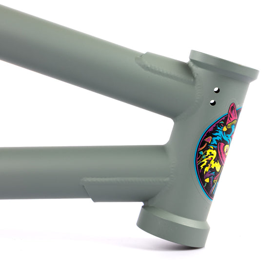 Fiend Shapeshifter Frame 335CS - Flat Grey Matt Closson head tube profile