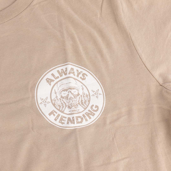 fiend garrett reynolds always fiending bmx t-shirt tan backyard bmx