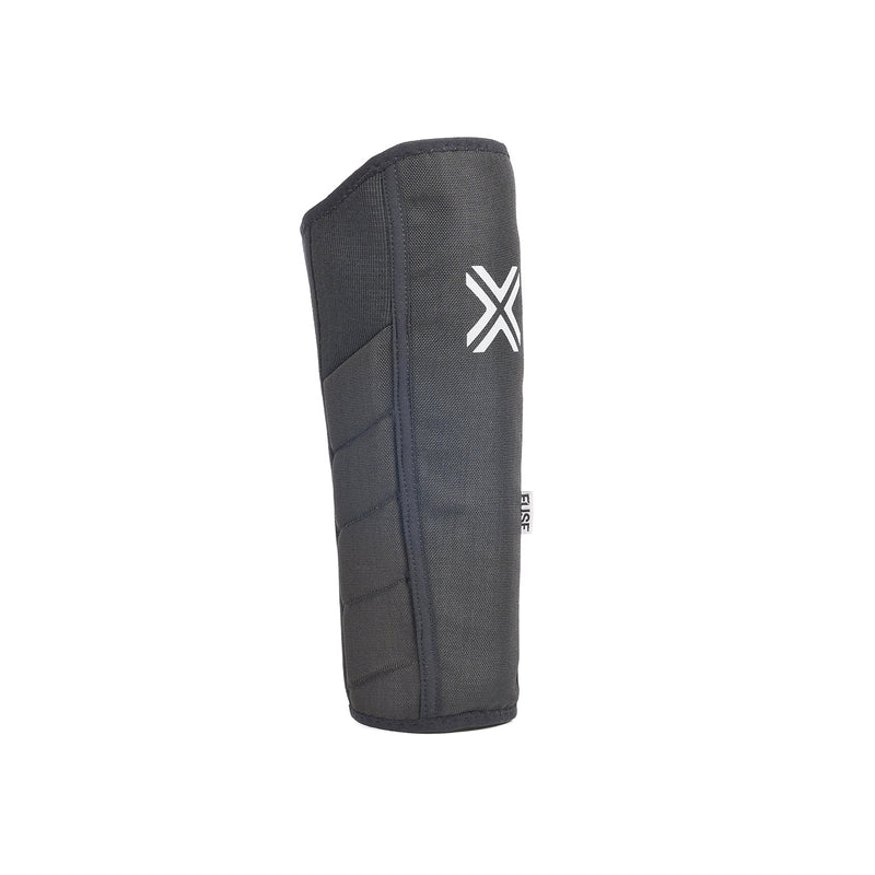 Black protective sleeve with a brand logo on a white background