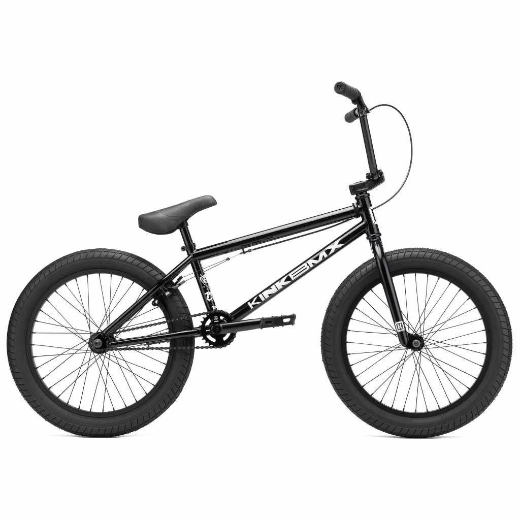 Kink Curb 20 inch BMX bike in marble black photographed from the side against a white background
