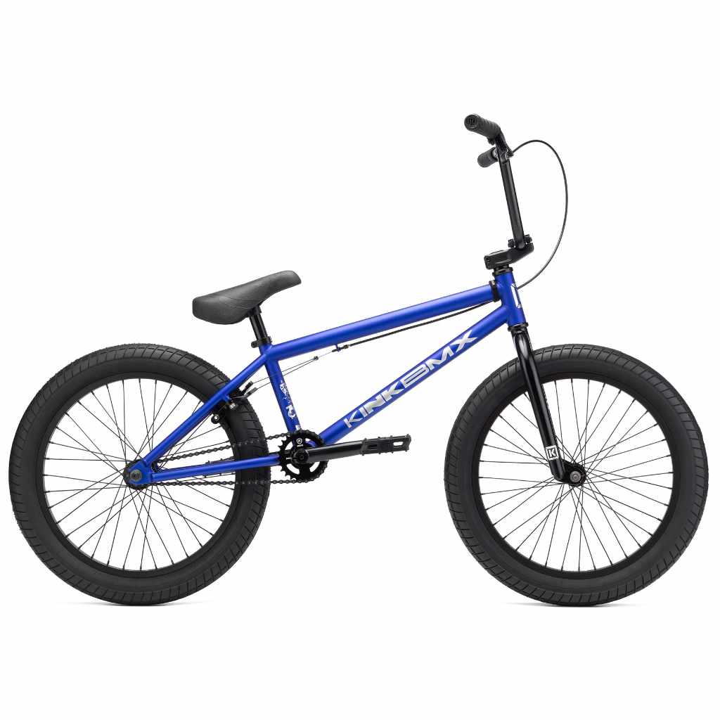 Kink Curb 20 inch BMX bike in Cobalt blue photographed from the side against a white background