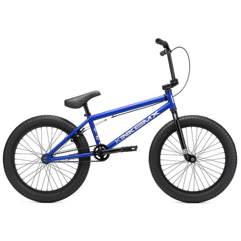 Kink Curb 20 inch BMX bike in Cobalt blue photographed from the side against a white background