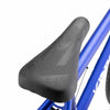 Close up of Mission Warsaw Combo seat on cobalt blue Kink Curb BMX bike
