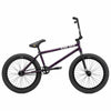 Side view of Kink Downside 20 inch BMX bike in hazy purple photographed on a white background