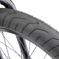 Close up of Kink Sever 20" tyre on a Kink Gap XL BMX bike