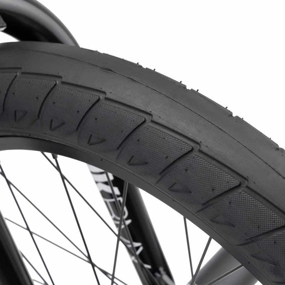 Close up of Cinema Williams 20" tyre on a Kink Williams BMX bike