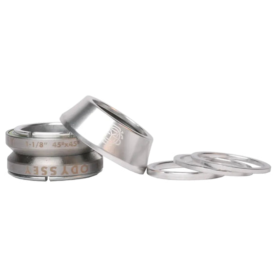 odyssey tall stack integrated bmx headset silver