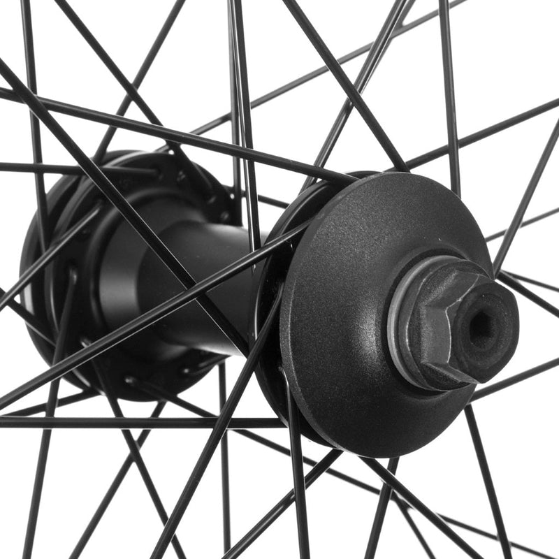 Stranger Crux V2 front wheel Black hub with black XL rim 10mm (3/8")