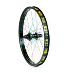 Total BMX Techfire 20" Cassette Rear Wheel - Black With Rainbow Spokes 9 Tooth