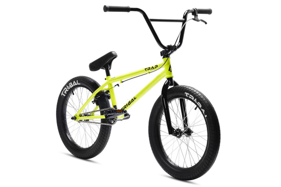 Tribal Trap Neon Yellow BMX front view on a white background