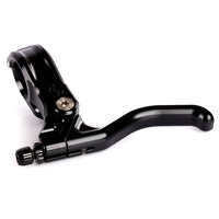 Alienation Fulcrum Brake Lever Left Hand Black showing the CNC machined finish and barrel adjuster.