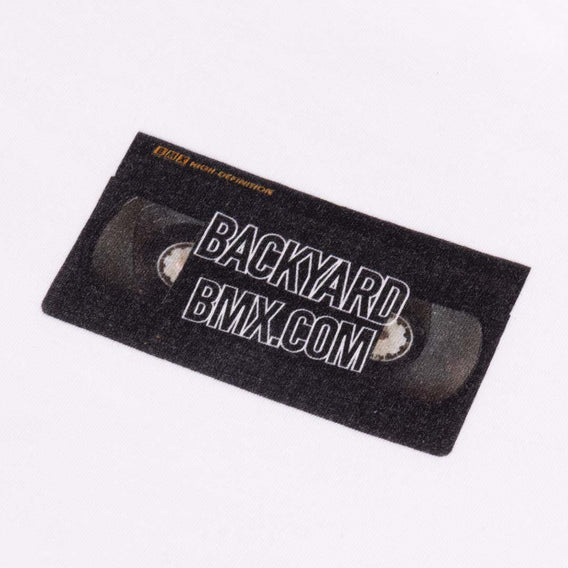 backyard VHS white bmx t-shirt