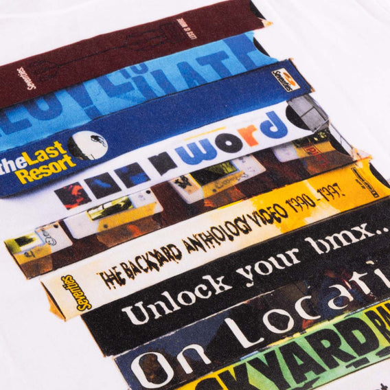 backyard VHS white bmx t-shirt